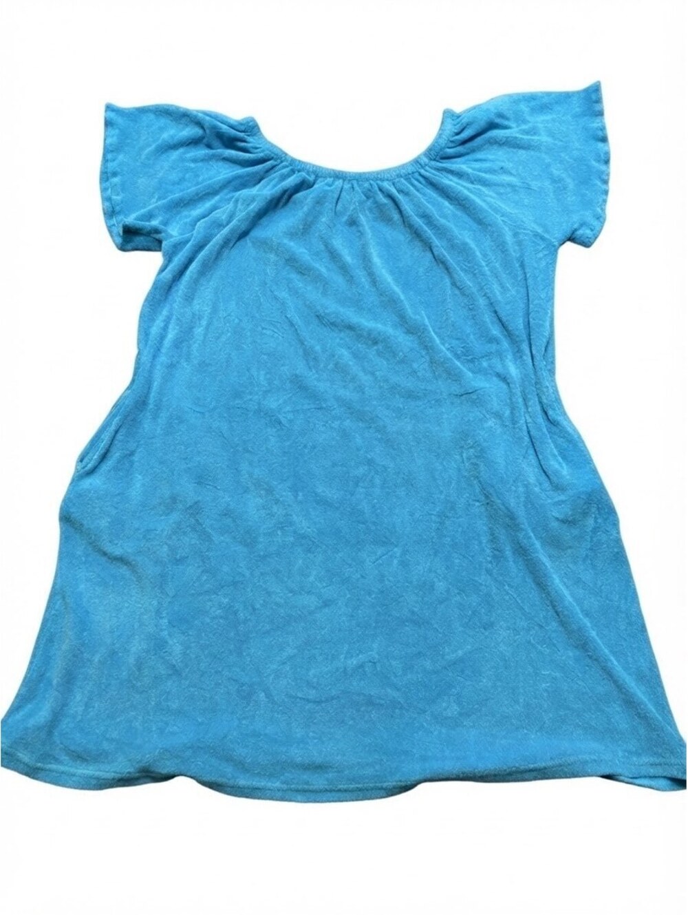 Collections Etc Blue Terry Cloth Beach Cover-Up Dress Women’s Size XL Pockets
